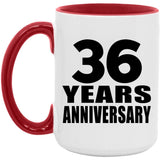 36th Anniversary 36 Years - 15oz Accent Mug Red