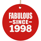 26th Birthday Fabulous Since 1998 - Circle Ornament