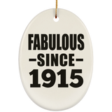 109th Birthday Fabulous Since 1915 - Oval Ornament