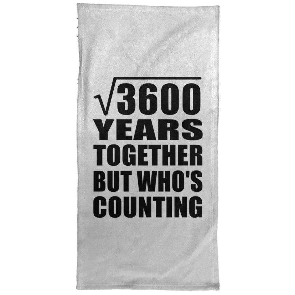 60th Anniversary Square Root of 3600 Years Who's Counting - Hand Towel