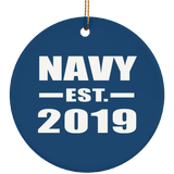 Navy Established EST. 2019 - Circle Ornament