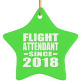Flight Attendant Since 2018 - Star Ornament