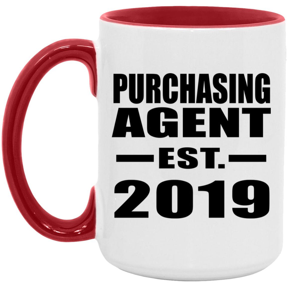 Purchasing Agent Established EST. 2019 - 15oz Accent Mug Red