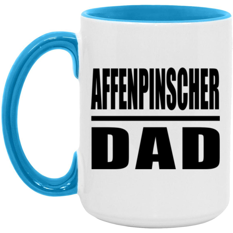 Affenpinscher Dad - 15oz Accent Mug Blue