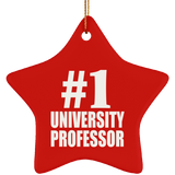 Number One #1 University Professor - Star Ornament
