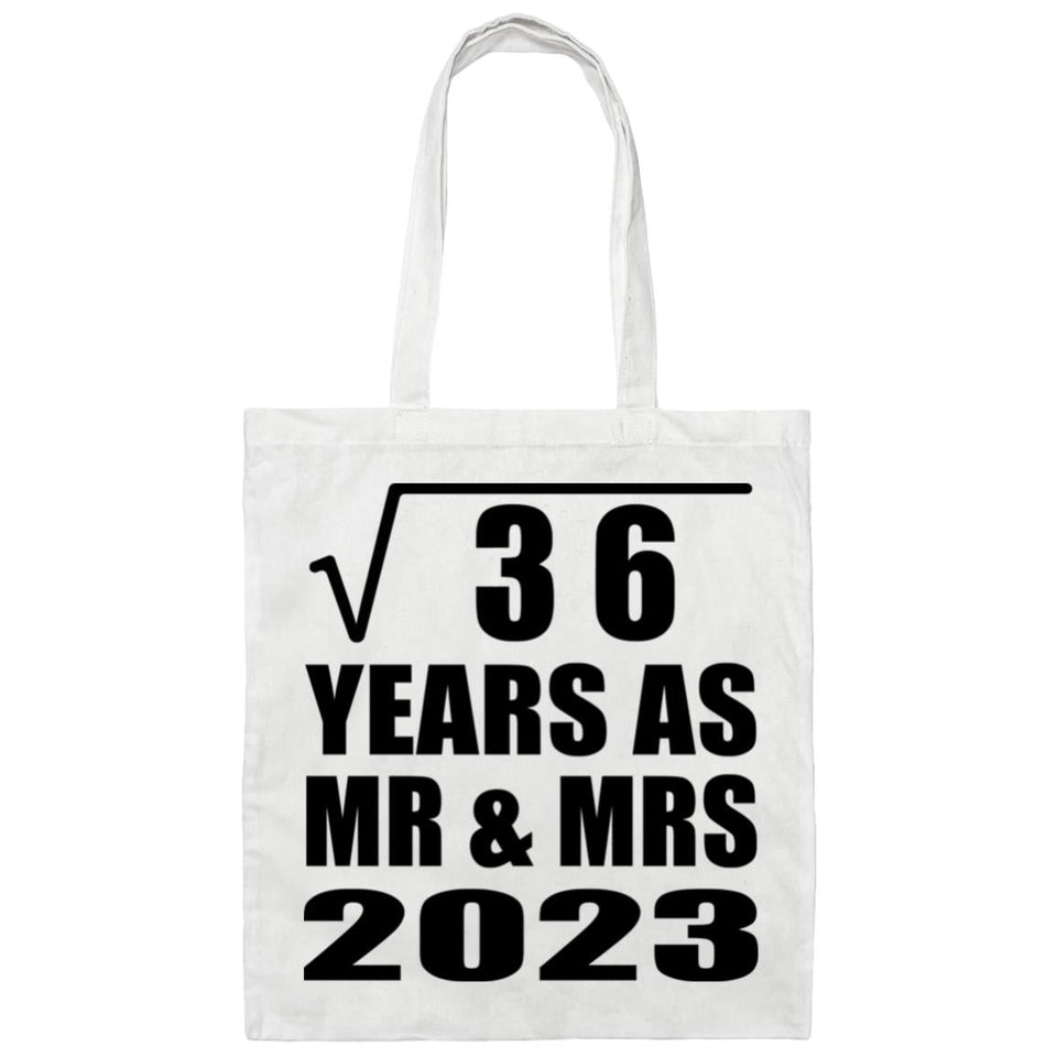 6th Anniversary Square Root of 36 Years As Mr & Mrs 2023 - Tote Bag White