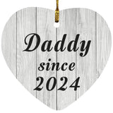 Daddy Since 2024 - Heart Ornament F