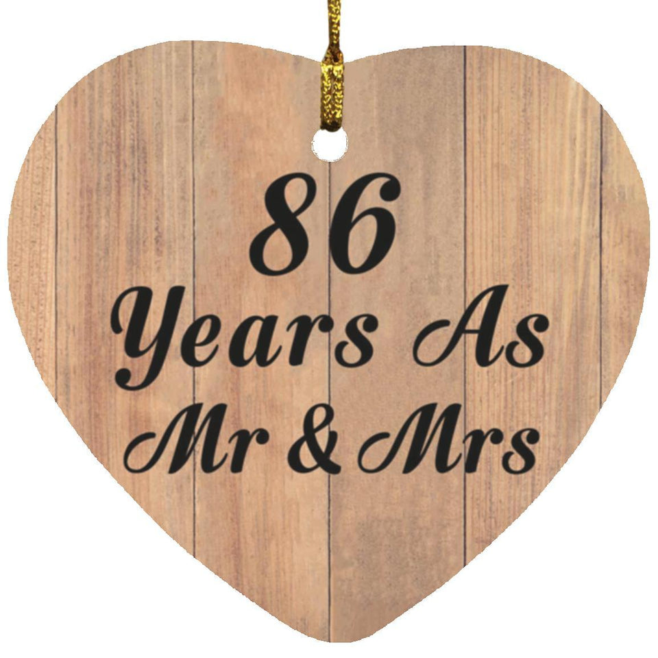 86 Years As Mr & Mrs - Heart Ornament C