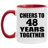 48th Anniversary Cheers To 48 Years Together - 11oz Accent Mug Red
