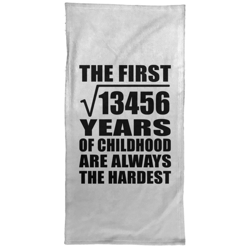116th Birthday Square Root of 13456 Years of Childhood - Hand Towel