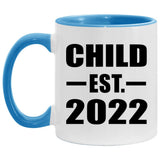 Child Established EST. 2022 - 11oz Accent Mug Blue