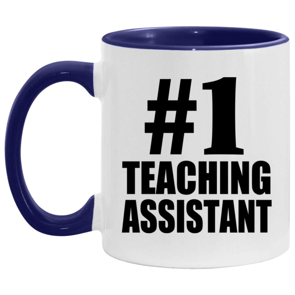 Number One #1 Teaching Assistant - 11oz Accent Mug Purple