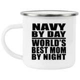 Navy By Day World's Best Mom By Night - 12oz Camping Mug