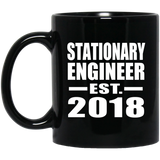 Stationary Engineer Established EST. 2018 - 11 Oz Coffee Mug Black