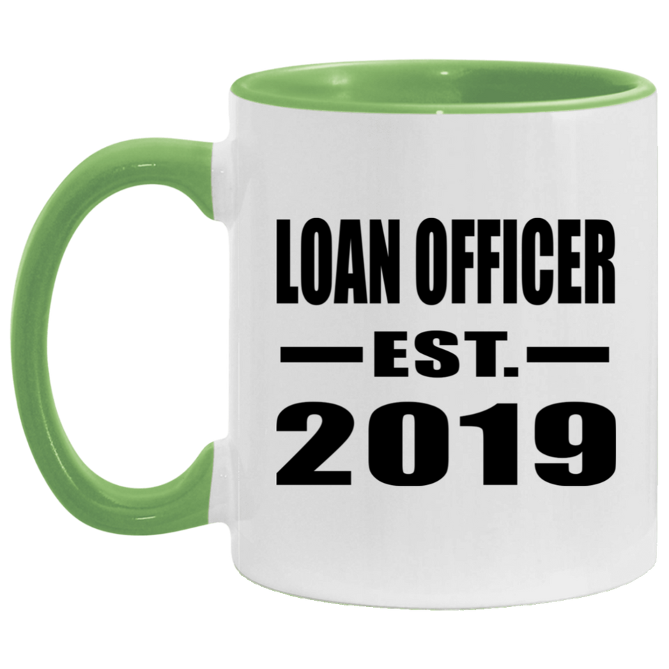 Loan Officer Established EST. 2019 - 11oz Accent Mug Green
