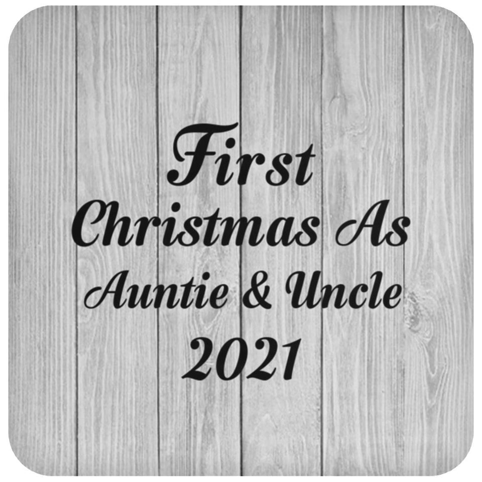 First Christmas As Auntie & Uncle 2021 - Drink Coaster F