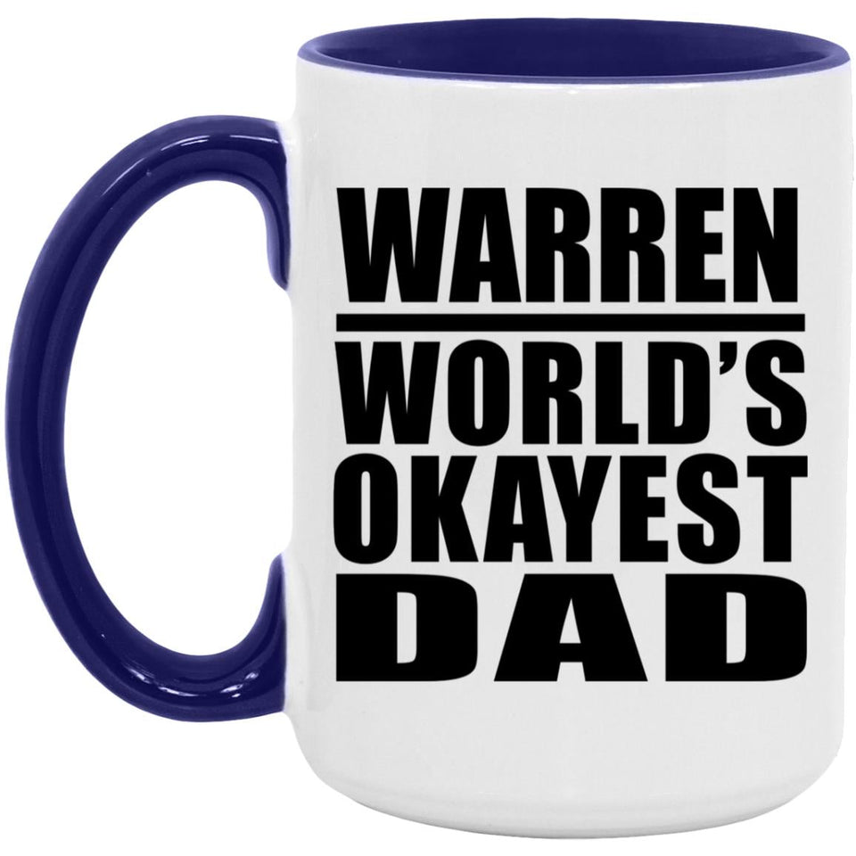 Warren World's Okayest Dad - 15oz Accent Mug Purple