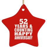 Happy 52nd Anniversary 52 Years & Counting - Star Ornament