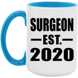 Surgeon Established EST. 2020 - 15oz Accent Mug Blue