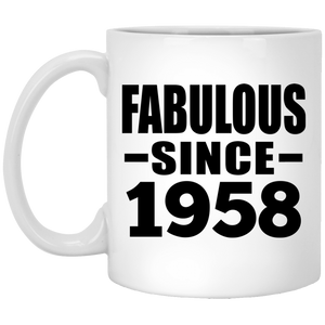 66th Birthday Fabulous Since 1958 - 11 Oz Coffee Mug