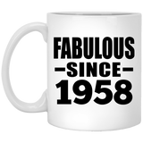 66th Birthday Fabulous Since 1958 - 11 Oz Coffee Mug