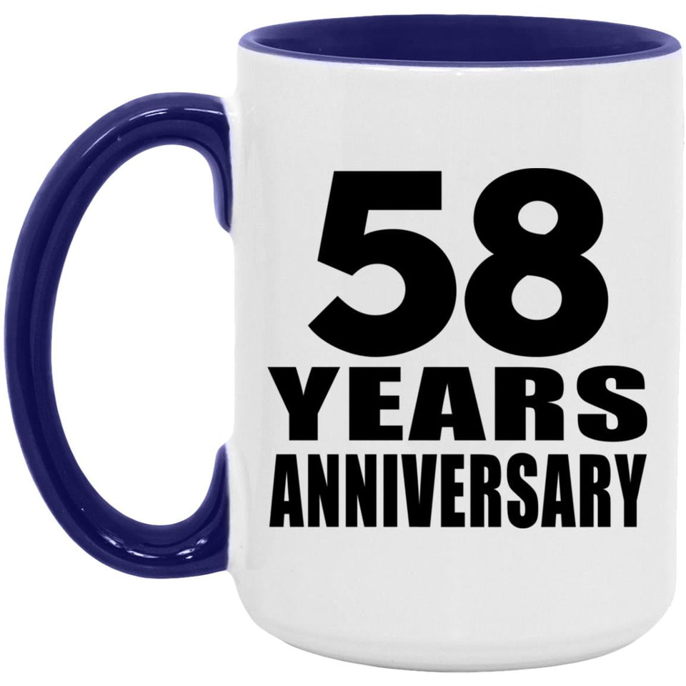 58th Anniversary 58 Years Anniversary - 15oz Accent Mug Purple