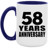 58th Anniversary 58 Years Anniversary - 15oz Accent Mug Purple