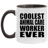 Coolest Animal Care Worker Ever - 11oz Accent Mug Black