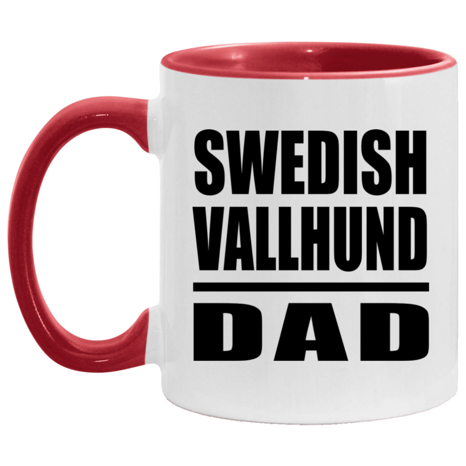 Swedish Vallhund Dad - 11oz Accent Mug Red