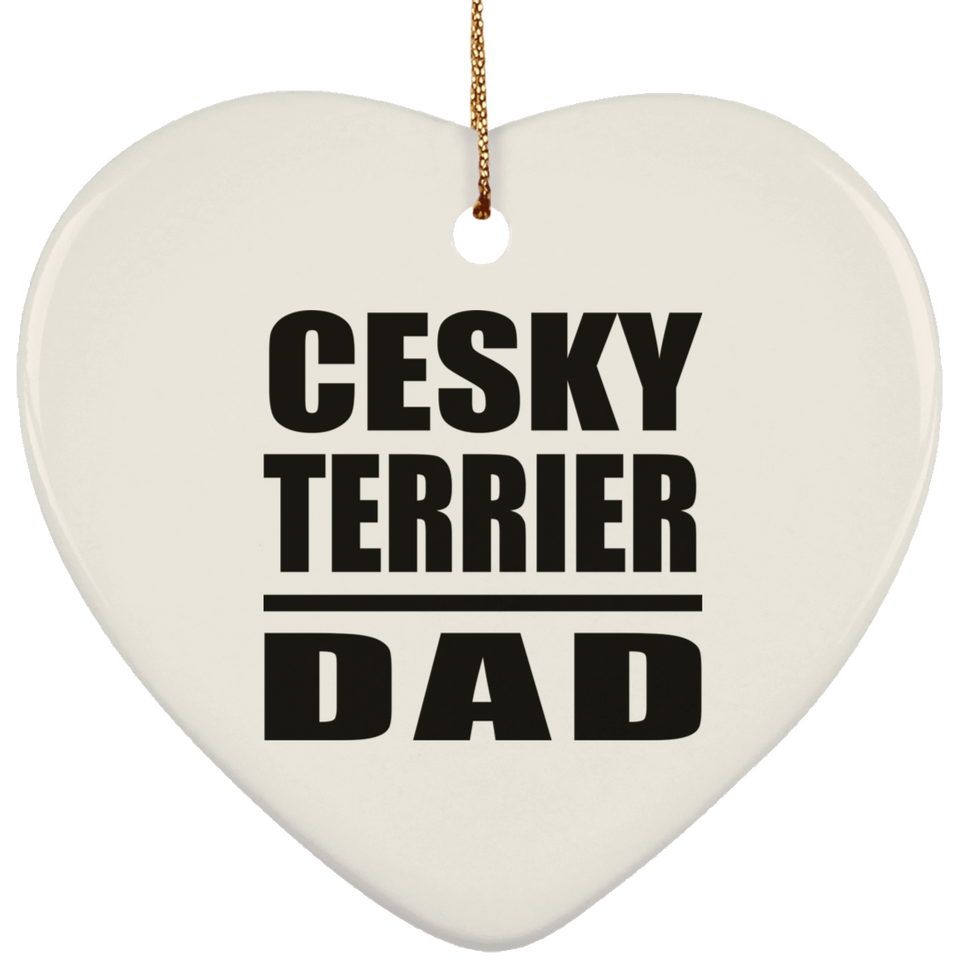 Cesky Terrier Dad - Heart Ornament