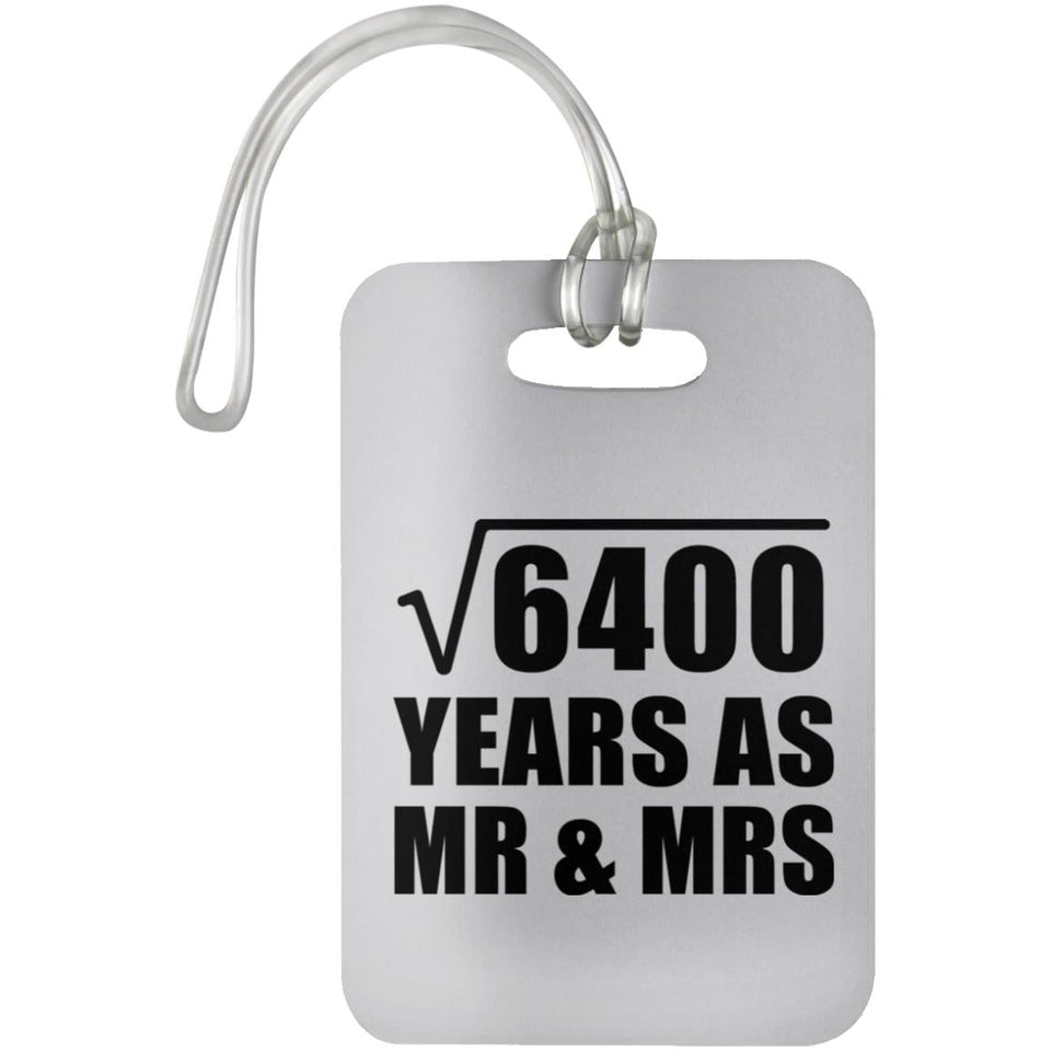 80th Anniversary Square Root of 6400 Years As Mr & Mrs - Luggage Bag Tag