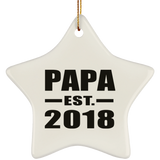 Papa (Grandpa) Established EST. 2018 - Star Ornament