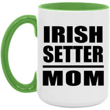 Irish Setter Mom - 15oz Accent Mug Green