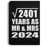 49th Anniversary Square Root of 2401 Years As Mr & Mrs 2024 - Canvas Portrait