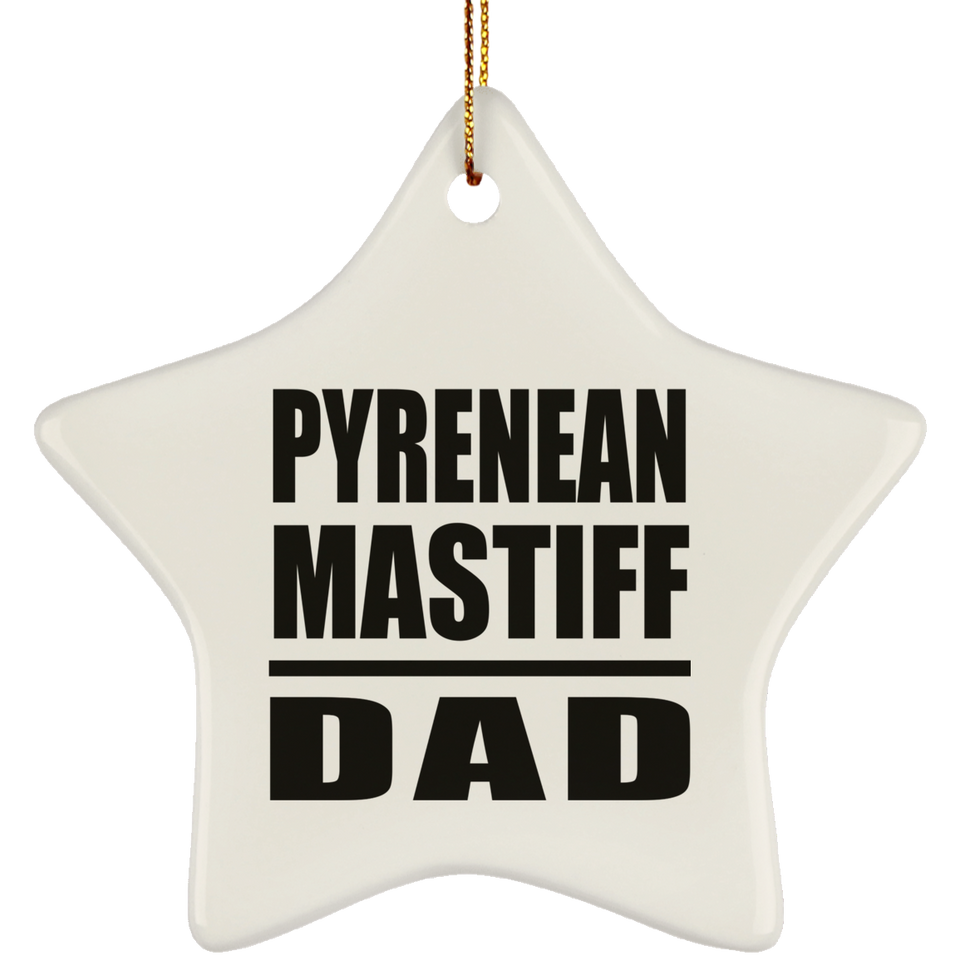 Pyrenean Mastiff Dad - Star Ornament