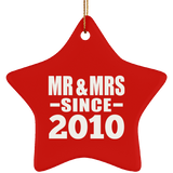 14th Anniversary Mr & Mrs Since 2010 - Star Ornament