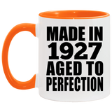 97th Birthday Made In 1927 Aged to Perfection - 11oz Accent Mug Orange