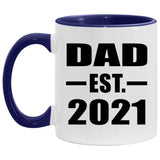 Dad Established Est. 2021 - 11oz Accent Mug Purple