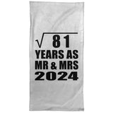 9th Anniversary Square Root of 81 Years As Mr & Mrs 2024 - Hand Towel