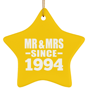 30th Anniversary Mr & Mrs Since 1994 - Star Ornament