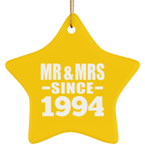 30th Anniversary Mr & Mrs Since 1994 - Star Ornament