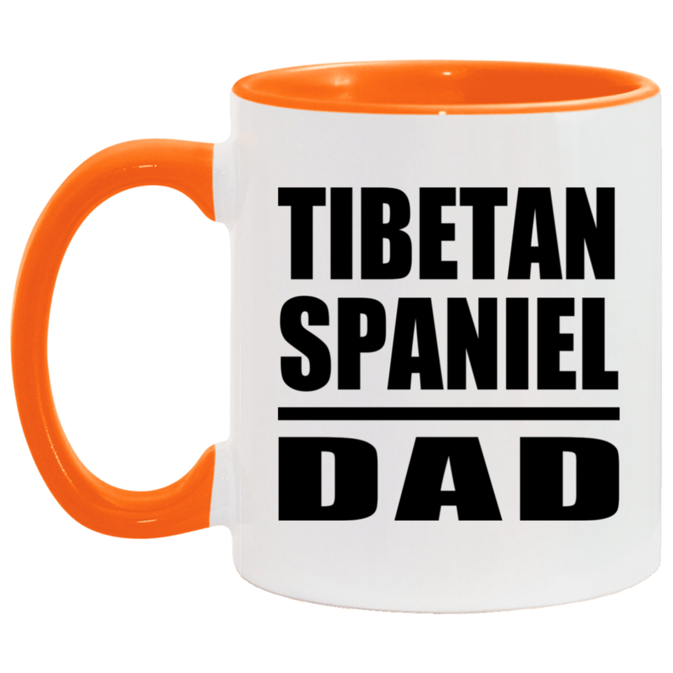Tibetan Spaniel Dad - 11oz Accent Mug Orange