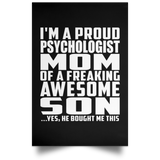 Proud Psychologist Mom Of Awesome Son - Poster Portrait