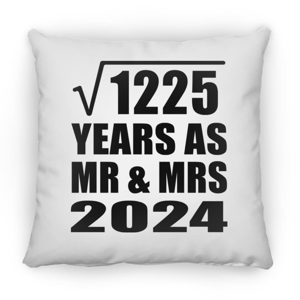 35th Anniversary Square Root of 1225 Years As Mr & Mrs 2024 - Throw Pillow