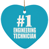 Number One #1 Engineering Technician - Heart Ornament