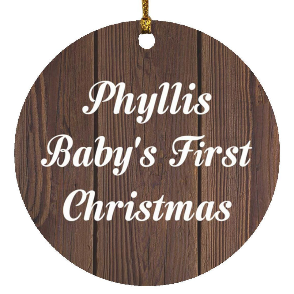Phyllis Baby's First Christmas - Circle Ornament D