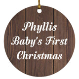 Phyllis Baby's First Christmas - Circle Ornament D