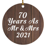 70th Anniversary 70 Years As Mr & Mrs 2021 - Circle Ornament D