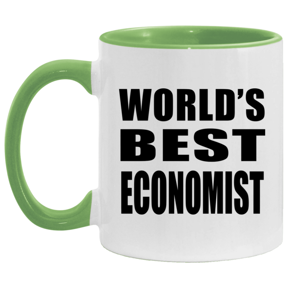 World's Best Economist - 11oz Accent Mug Green