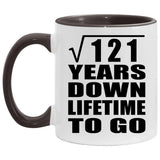11th Anniversary Square Root of 121 Years Lifetime To Go - 11oz Accent Mug Black